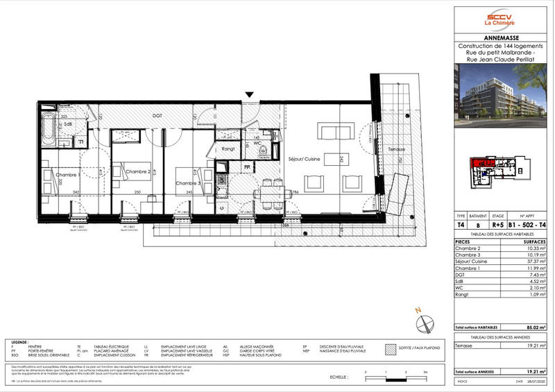 Appartement - 85 m² - 4 pièces
