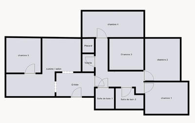 Chambre - 23 m² - 6 pièces