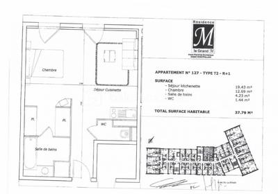 Appartement - 37 m² - 1 pièce