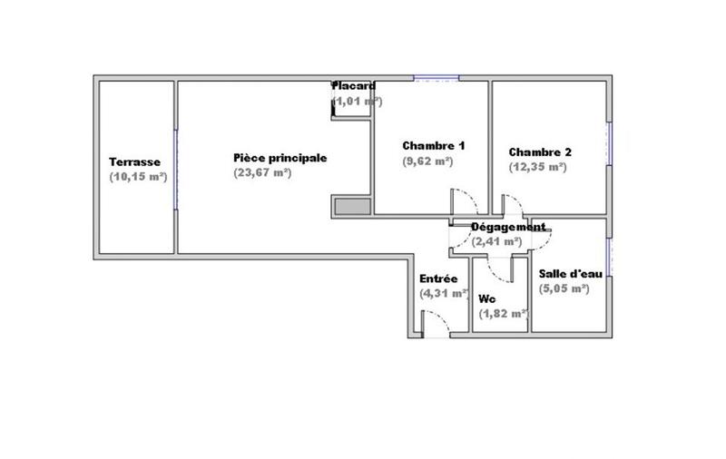 Appartement - 60 m² - 3 pièces