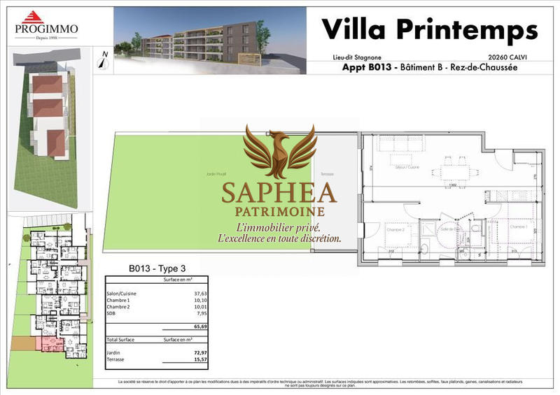 Appartement - 66 m² - 3 pièces