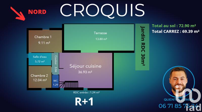 Appartement - 73 m² - 3 pièces