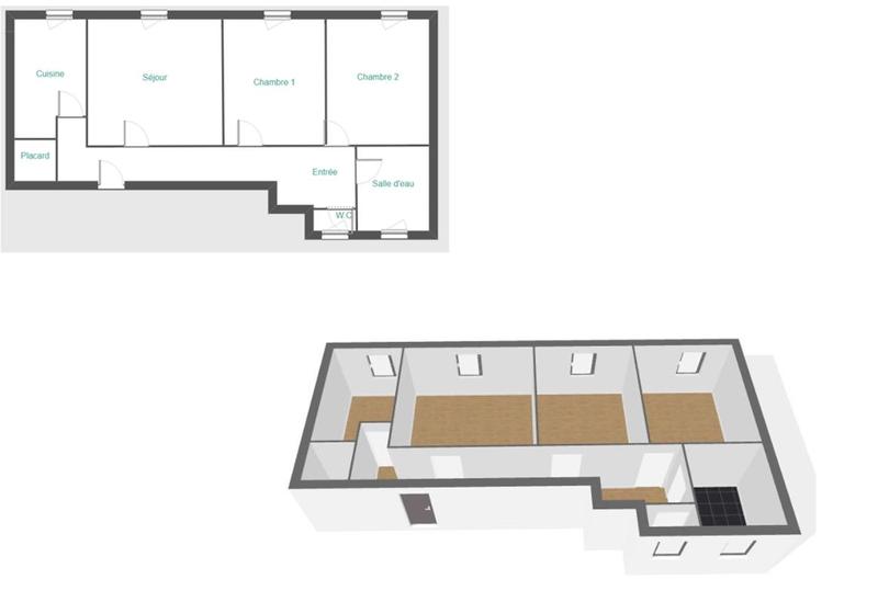 Appartement - 61 m² - 3 pièces