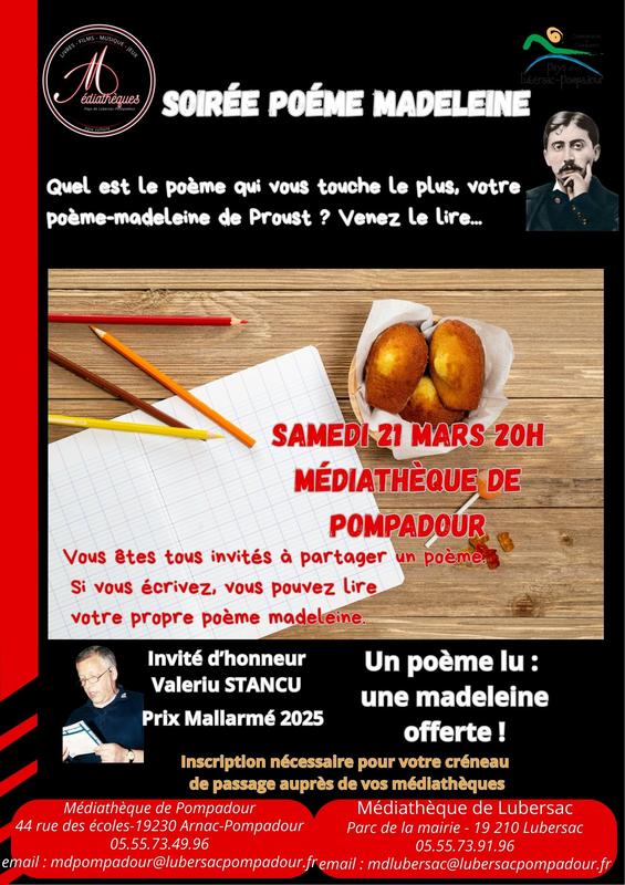 Soirée poème madeleine