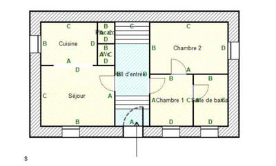 Appartement - 49 m² - 2 pièces