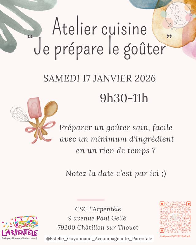 Atelier cuisine "Je prépare le goûter"