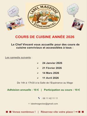 Cours de Cuisine 2026