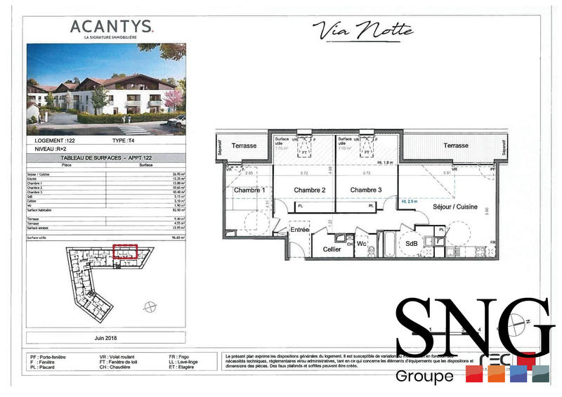 Appartement - 82 m² - 4 pièces