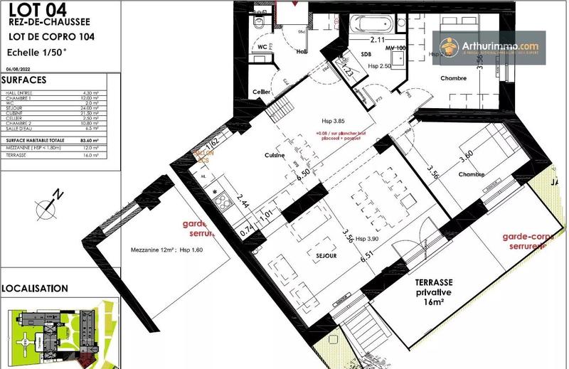 Appartement - 94 m² - 4 pièces