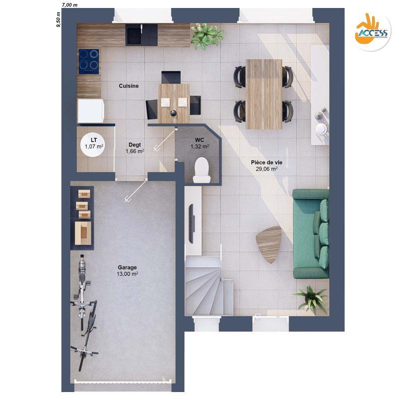 Maison - 73 m² - 5 pièces