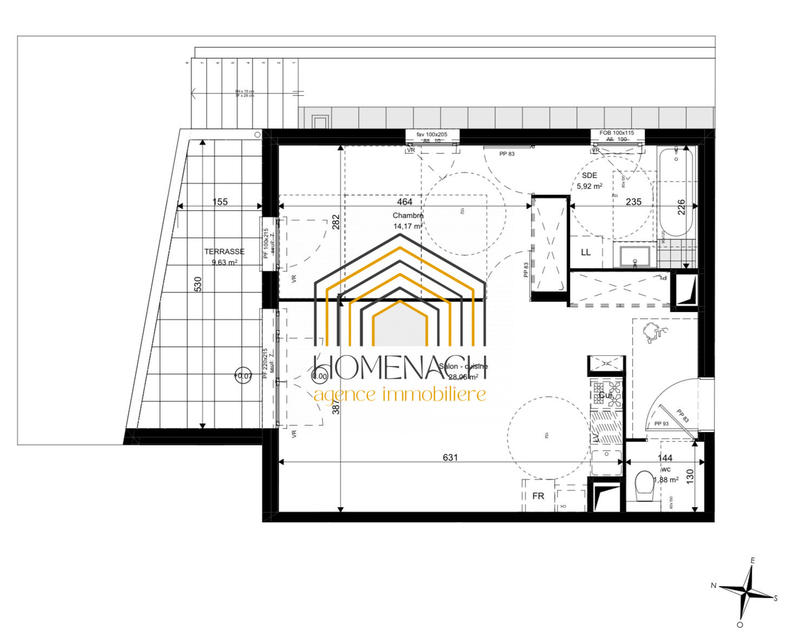 Appartement - 50 m² - 2 pièces