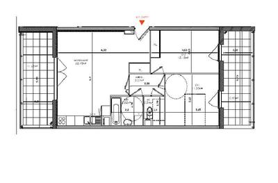 Appartement - 61 m² - 3 pièces