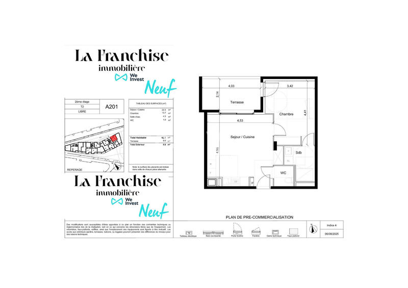 Appartement - 42 m² - 2 pièces