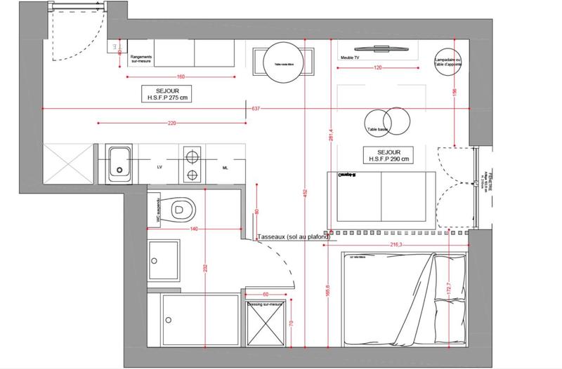 Studio - 24 m² - 1 pièce