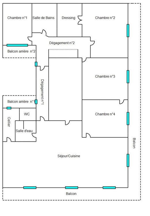 Appartement - 132 m² - 5 pièces
