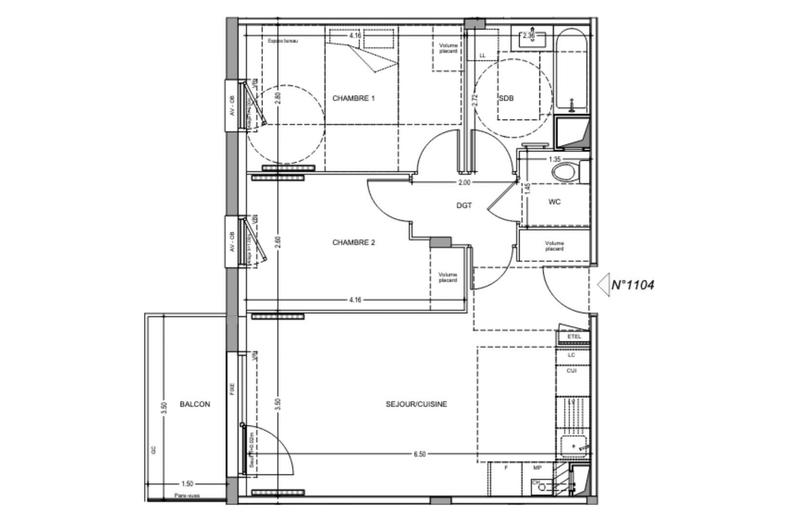 Appartement - 57 m² - 3 pièces