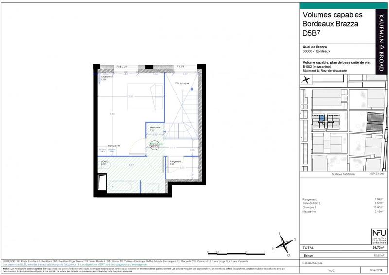 Appartement - 55 m² - 2 pièces