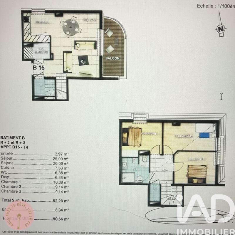 Duplex - 85 m² - 4 pièces