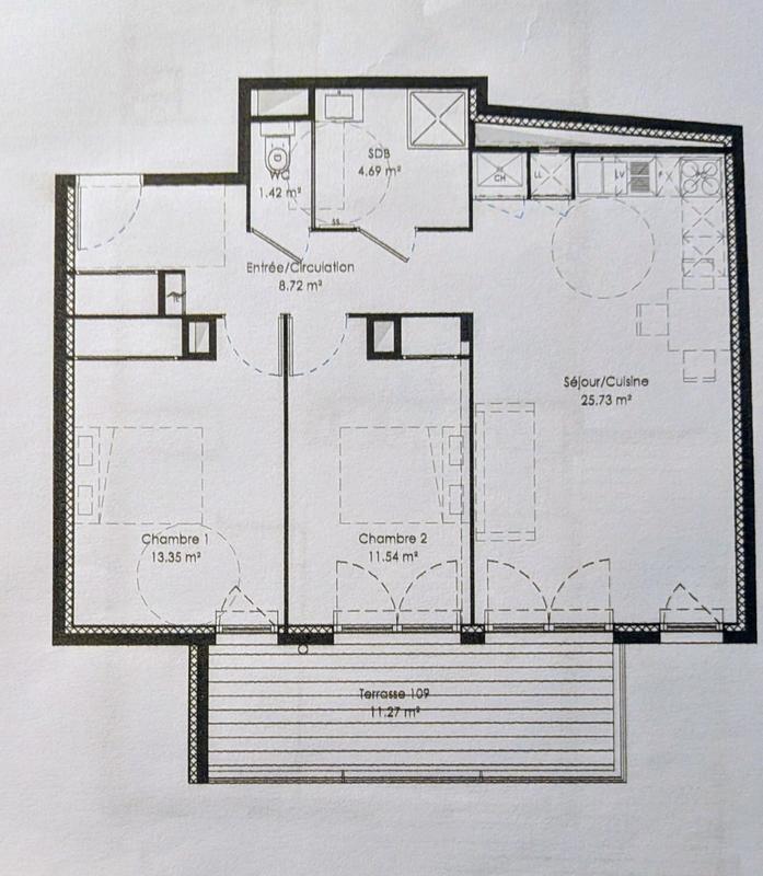 Appartement - 65 m² - 3 pièces