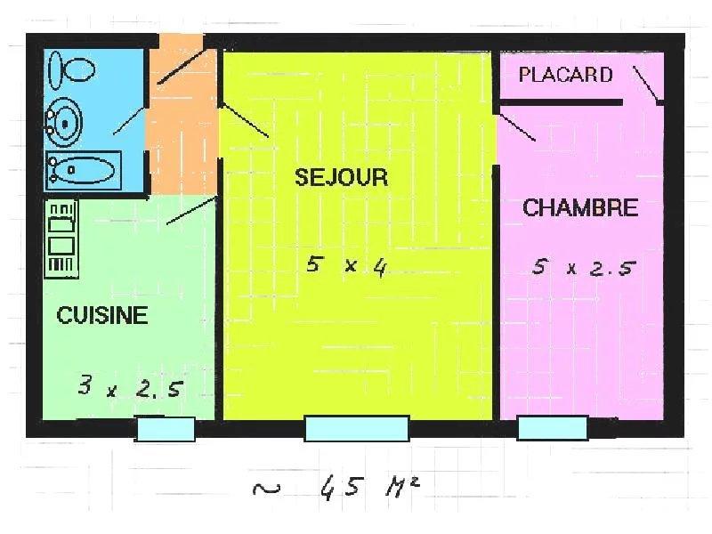 Appartement - 49 m² - 2 pièces
