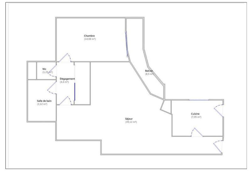 Appartement - 69 m² - 3 pièces