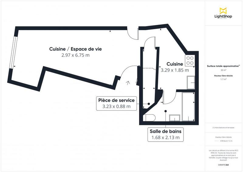 Appartement - 29 m² - 1 pièce