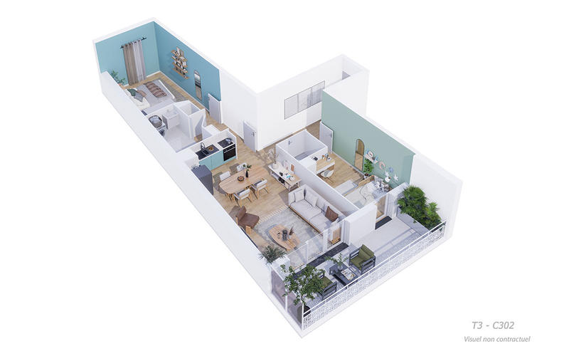 Appartement - 40 à 69 m² - 2 à 3 pièces