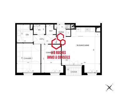 Appartement - 63 m² - 3 pièces