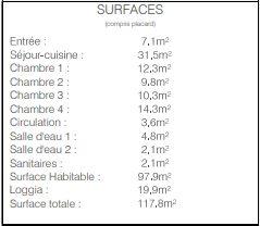 Appartement - 98 m² - 5 pièces