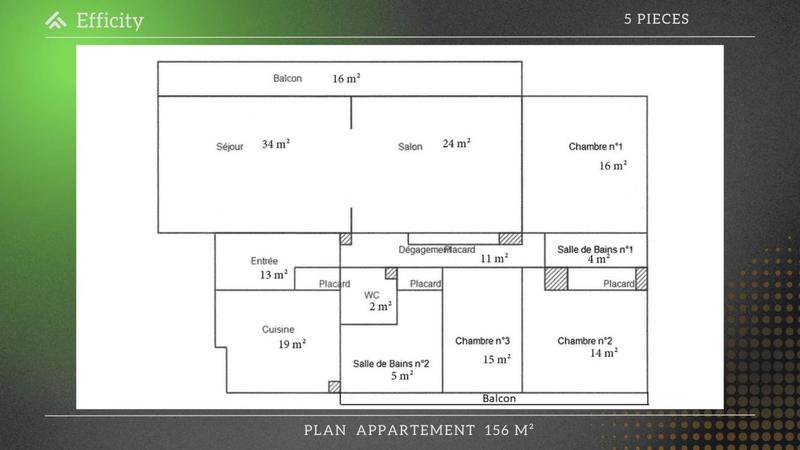 Appartement bourgeois - 156 m² - 5 pièces