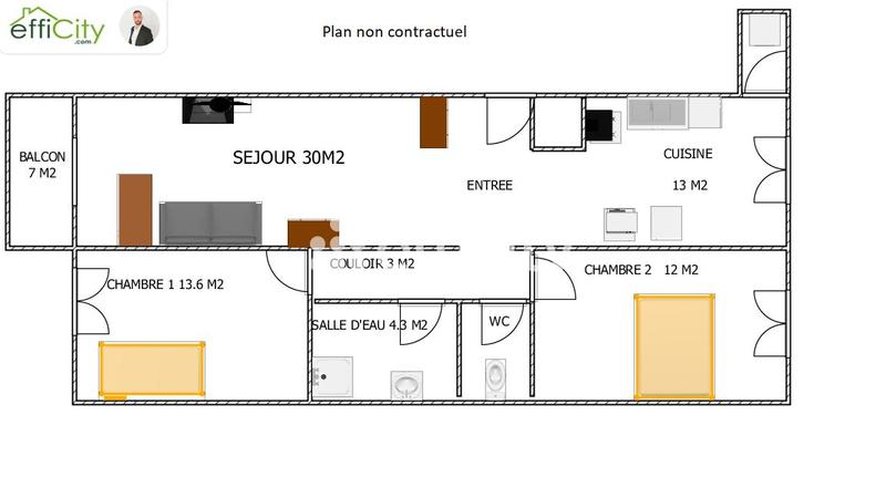 Appartement - 73 m² - 3 pièces
