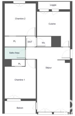 Appartement - 55 m² - 3 pièces