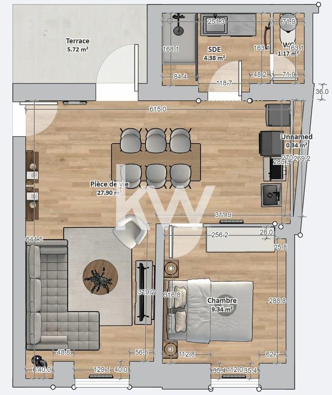 Appartement - 41 m² - 2 pièces