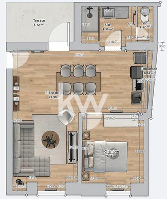 Appartement - 41 m² - 2 pièces
