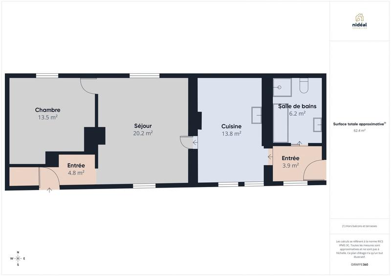 Maison - 62 m² - 2 pièces