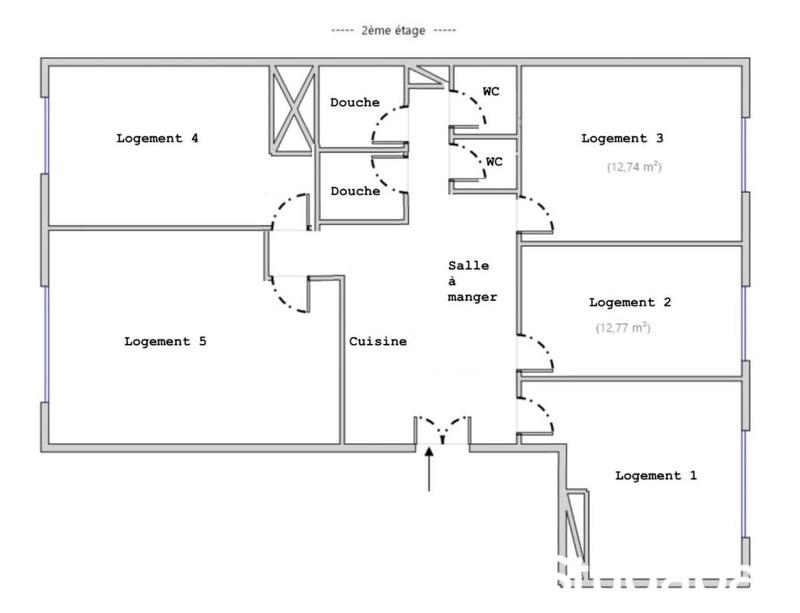 Chambre - 13 m² - 1 pièce