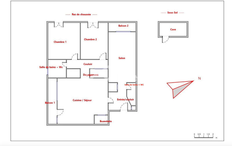 Appartement - 95 m² - 5 pièces