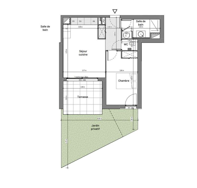 Appartement - 48 m² - 2 pièces