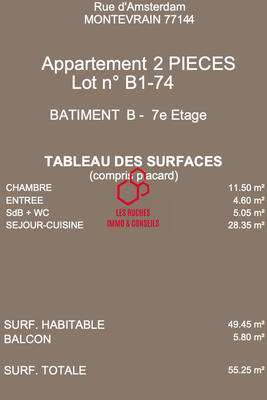 Appartement - 49 m² - 2 pièces