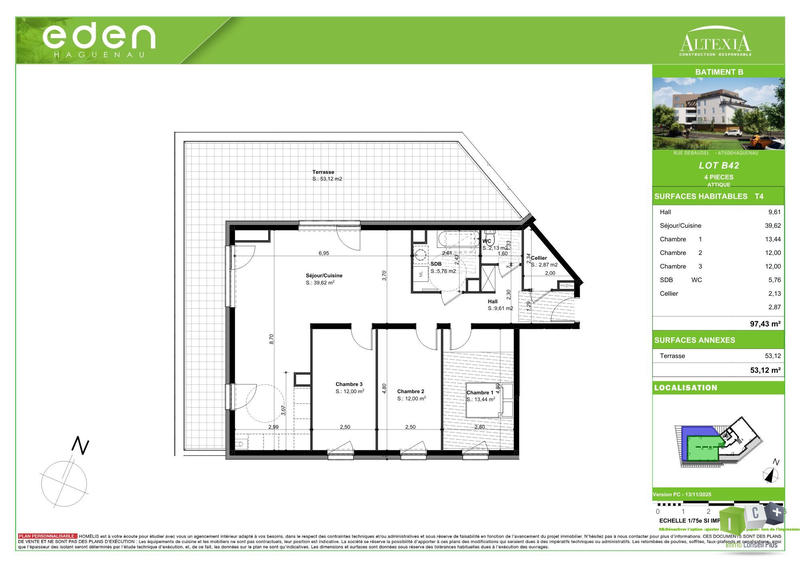 Appartement - 97 m² - 4 pièces