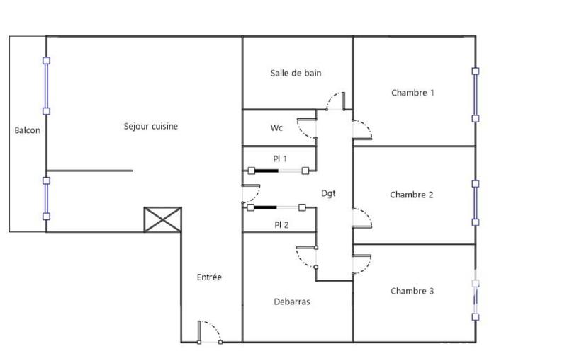 Appartement - 83 m² - 4 pièces