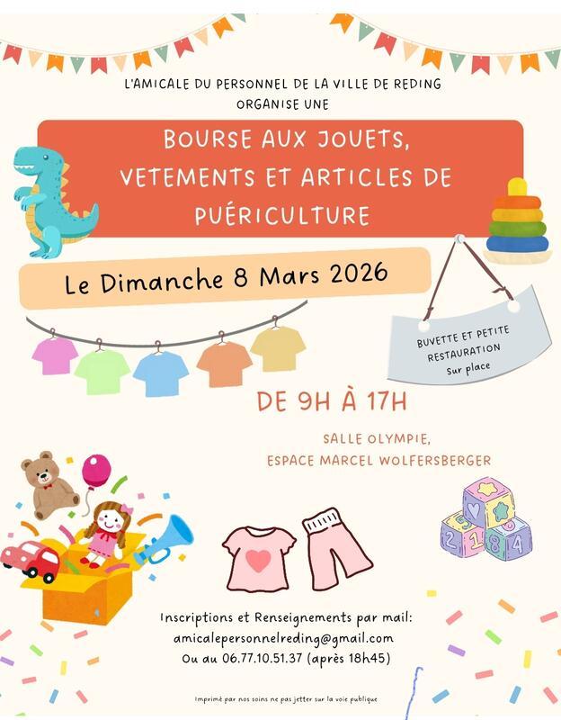 Bourse aux vêtements, jouets et articles de puériculture