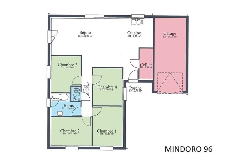 Maison - 96 m² - 5 pièces