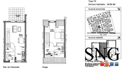 Villa - 50 m² - 2 pièces