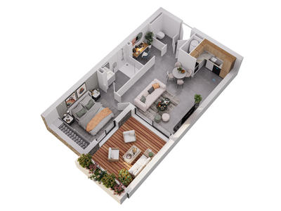 Appartement - 54 m² - 2 pièces