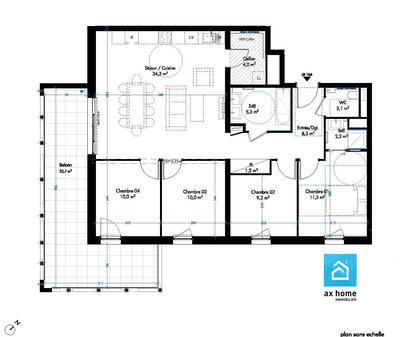 Appartement - 85 m² - 4 pièces