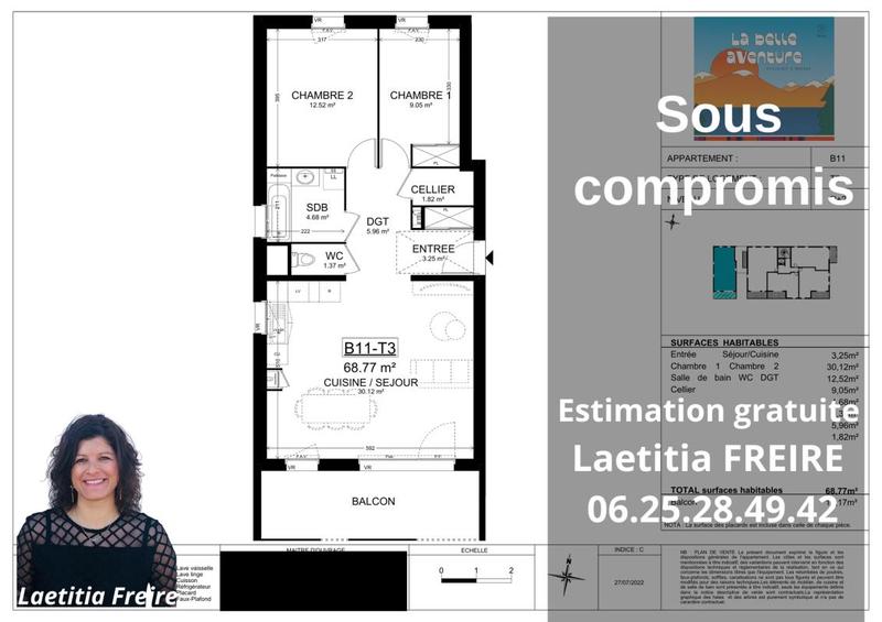 Appartement - 68 m² - 3 pièces