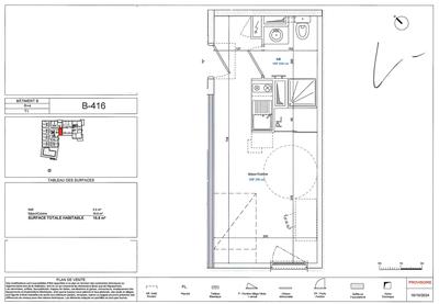 Appartement - 20 m² - 1 pièce
