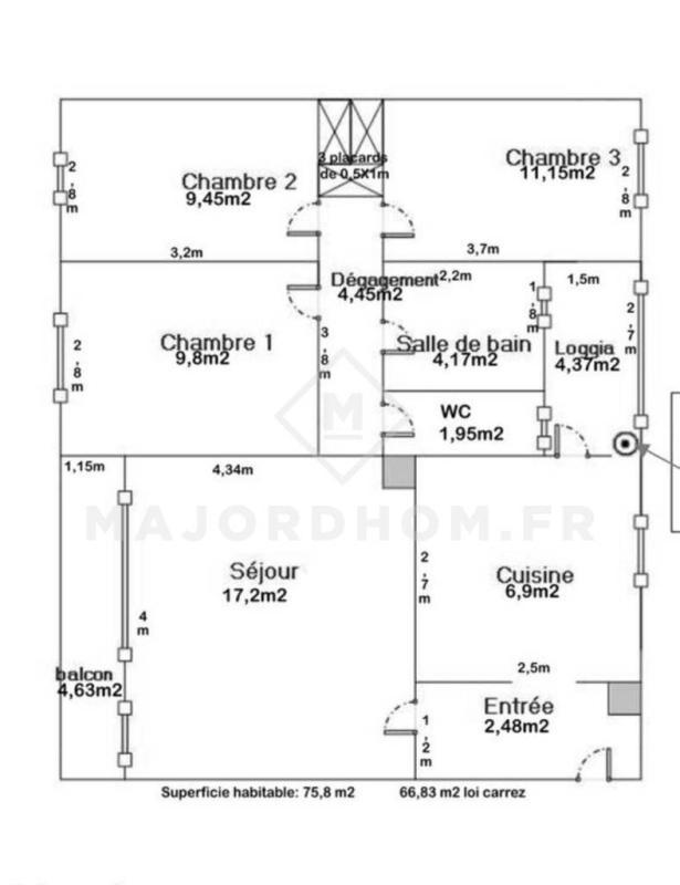 Appartement - 67 m² - 4 pièces