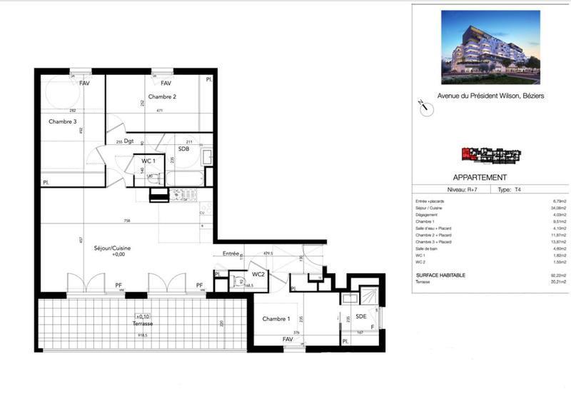 Appartement - 92 m² - 4 pièces